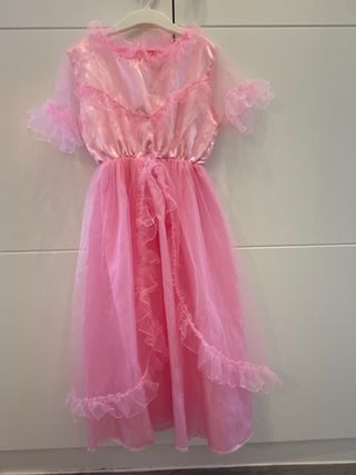 Disfraz hada rosa con alas y diadema.