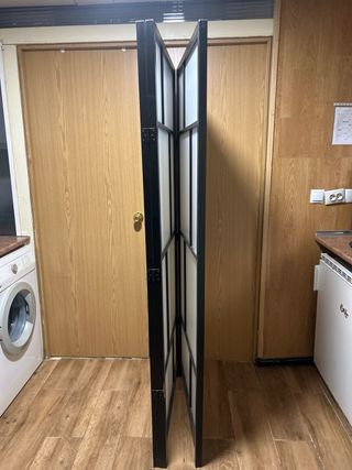 Biombo separador 3 paneles negro y blanco