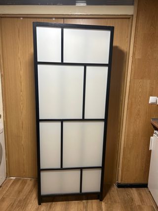 Biombo separador 3 paneles negro y blanco