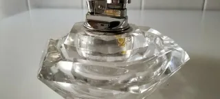 Cenicero y encendedor a juego  de cristal de roca.