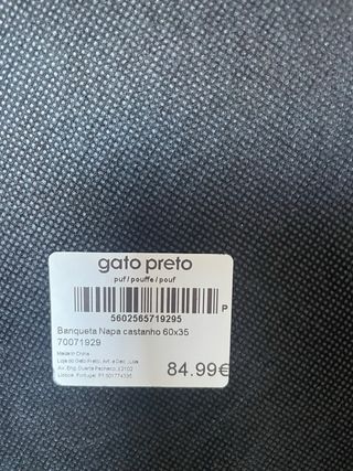 Puf redondo piel efecto envejecido