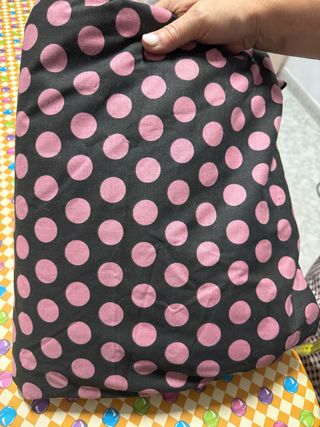 Tela flamenca lunares rosa y negro