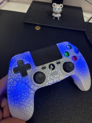 Mando PS4 Tix Rex Blanco Agrietado de colores