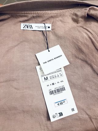 Chaqueta bomber Zara lino beige