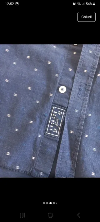 Camicia uomo Lacoste vintage in cotone