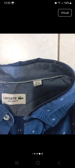 Camicia uomo Lacoste vintage in cotone
