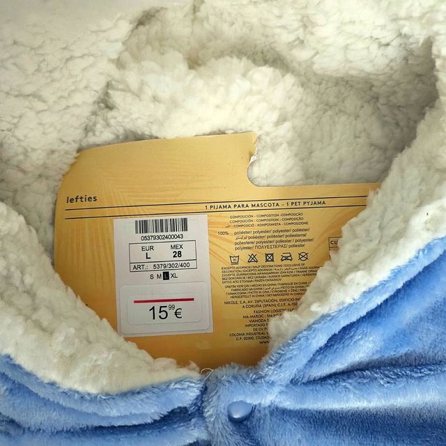 Pijama Stitch Talla L Mascota 9-20kg - Disney