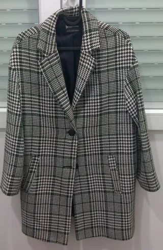 Chaquetón Stradivarius Cuadros Verde Talla XS