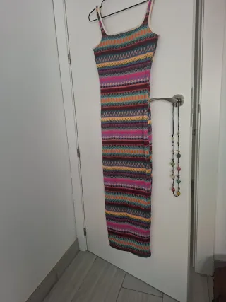 Vestido largo estampado étnico