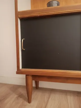 Vitrina Mid Century Madera y Cristal