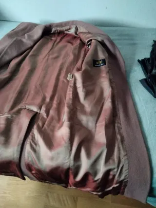 Abrigo señora talla 42 color marrón rosado