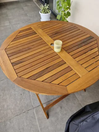 Mesa plegable jardín madera acacia