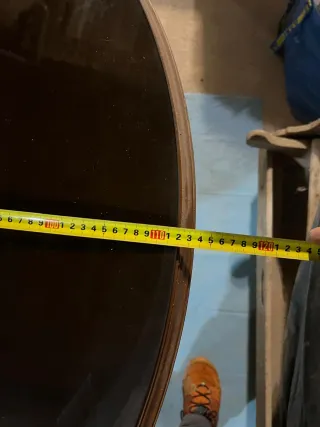 Mesa clásica redonda extensible con cristal ahumad