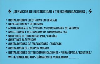 Electricista y telecomunicaciones autónomo