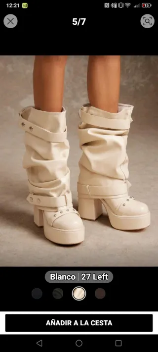 Botas Beige/Blancas Talla 37