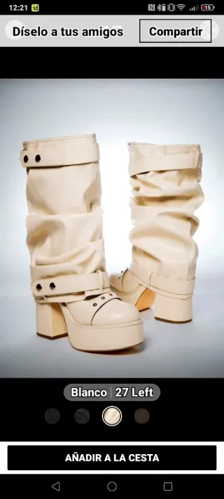 Botas Beige/Blancas Talla 37