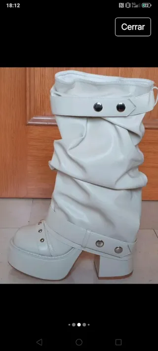 Botas Beige/Blancas Talla 37