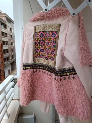 Chaquetón Boho Rosa Talla Única