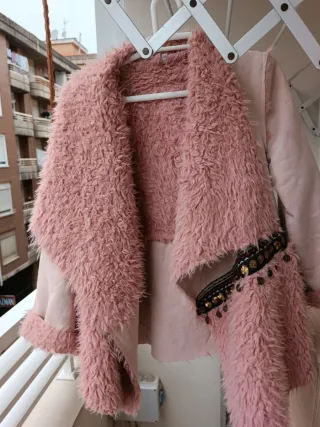 Chaquetón Boho Rosa Talla Única