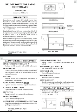 Reloj Proyector Oregon Scientific RM318P