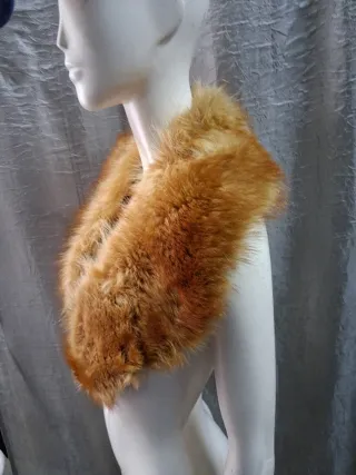 Stola scialle vera pelle marrone arancio