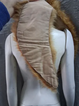 Stola scialle vera pelle marrone arancio