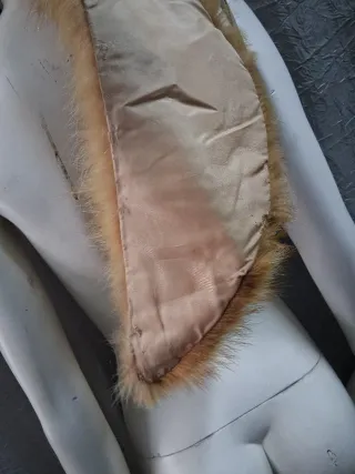 Stola scialle vera pelle marrone arancio