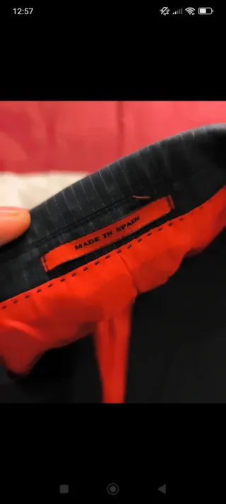 Traje Pantalón Carolina Herrera Negro/Rojo