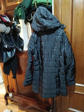 Abrigo plumífero negro mujer talla XL