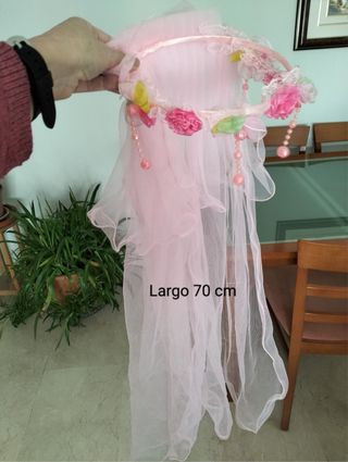 Tiara velo flores y perlas