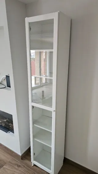 Armario Vitrina Blanco Madera Cristal Ikea