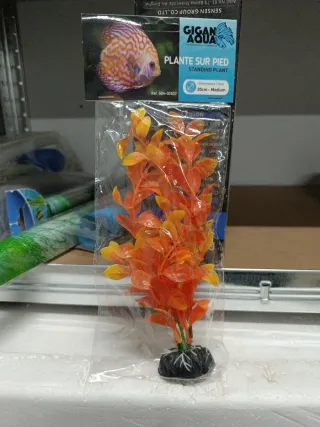 Planta acuario artificial naranja