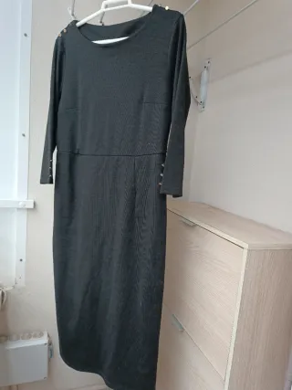 Vestido de punto básico gris