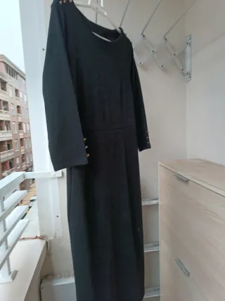 Vestido de punto básico gris