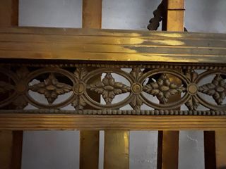 Cabecero de latón y madera estilo 1950