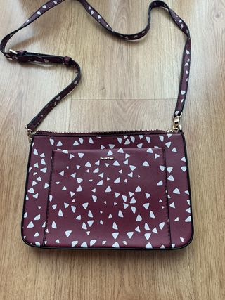 Bolso Parfois burdeos y blanco