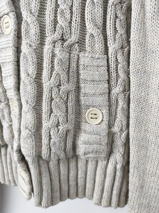 Cárdigan The North Face punto trenzado capucha pel