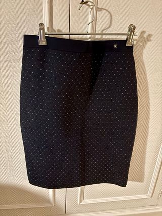 Falda punto CH azul marino