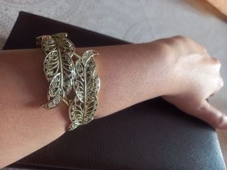 Conjunto Pendientes + Pulsera Hojas