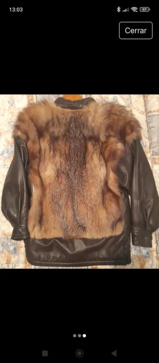 Abrigo Piel Mujer Marrón y Negra