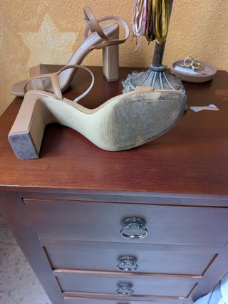 Sandalias Mango Nude Tacón