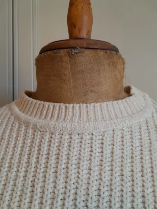 Pack 2 jerséis poliéster blanco y beige