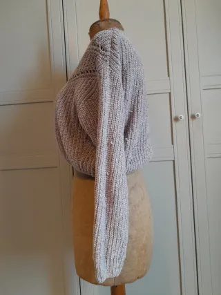 Pack 2 jerséis poliéster blanco y beige