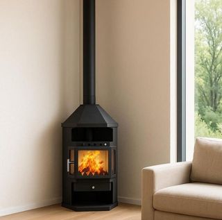 Estufa de leña  esquina 10.6Kw Nueva BAR1005