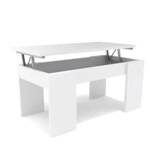 Mesa de centro elevable blanca