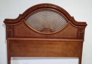 Cabecero de matrimonio 135cm madera y ratán