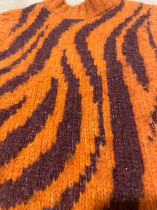 Chaleco de punto estampado cebra