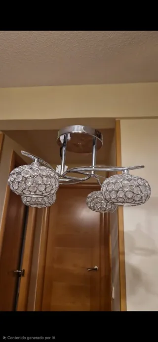 Lámpara de techo cristal y metal