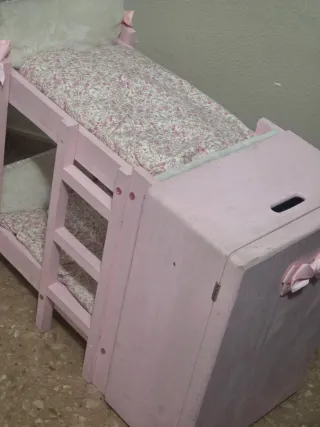 Litera Muñecas Madera Armario Shabby Chic