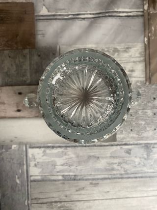 Cubitera de cristal vintage con asas